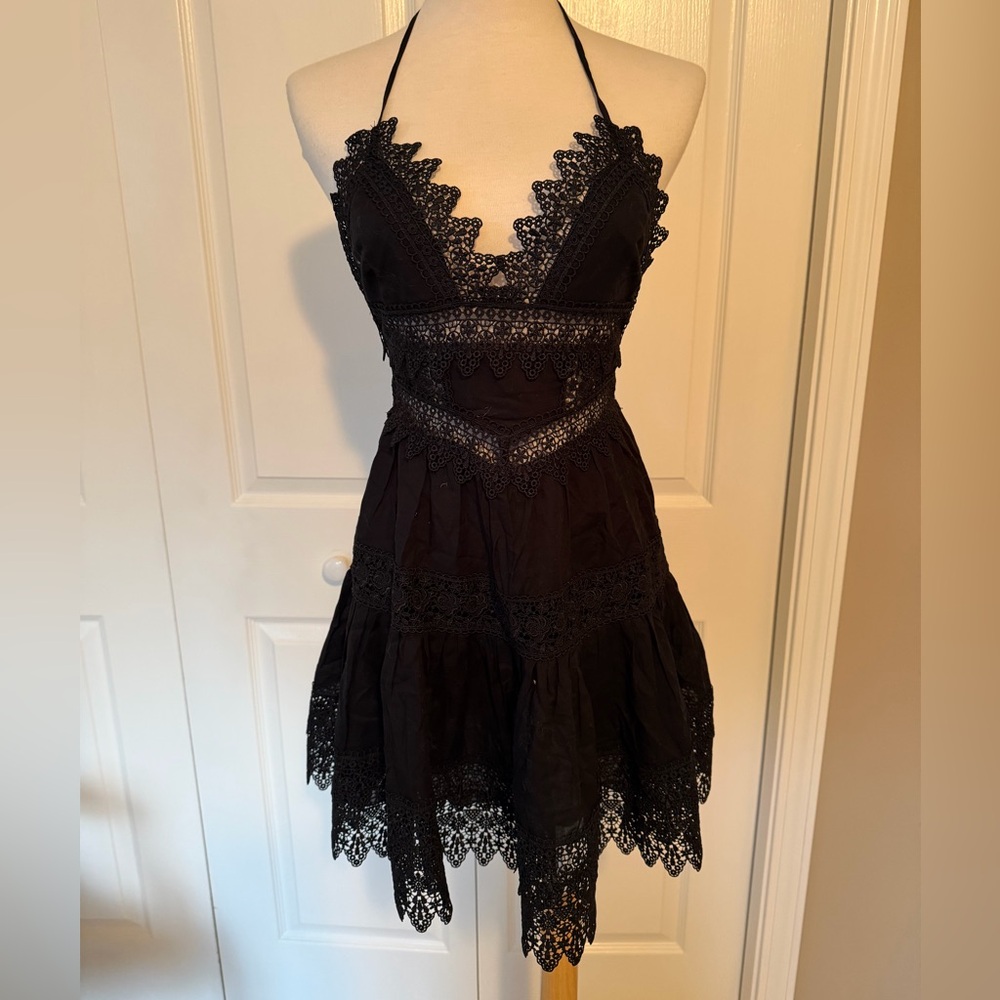 Charo Ruiz Black Lace Detail dress